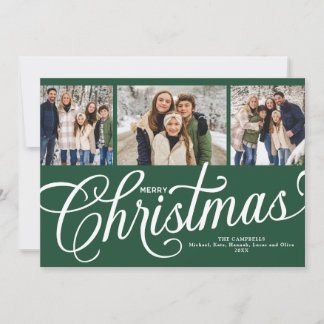 Cartes Pour Fêtes Annuelles Élégant Joyeux Noël Script 3 Photo