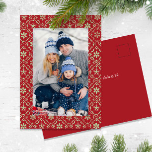 Cartes Pour Fêtes Annuelles Élégant Joyeux Noël Une photo Flocon de neige