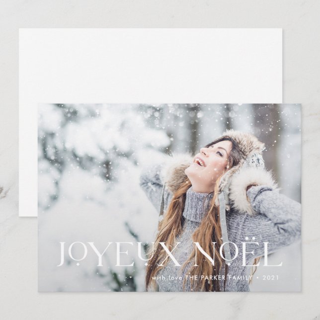 Cartes Pour Fêtes Annuelles Elegant Joyeux Noel | Une photo Noël (Devant / Derrière)
