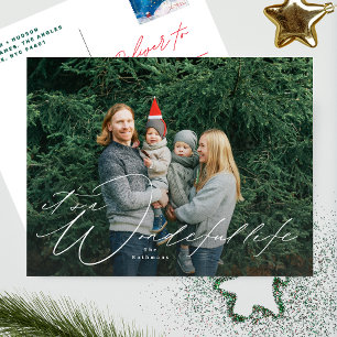 Cartes Pour Fêtes Annuelles Élégant   La vie est belle   Photo de Noël