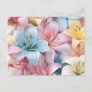 Cartes Pour Fêtes Annuelles Elégant Lily Flowers Motif sans couture
