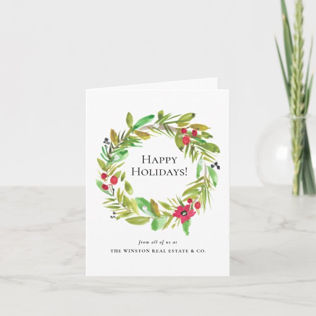 Cartes Pour Fêtes Annuelles Élégant logo Business Code QR Entreprise Noël (Devant)