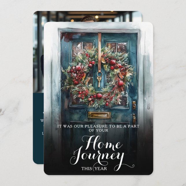 Cartes Pour Fêtes Annuelles Élégant logo de la porte d'entrée Realtor (Devant / Derrière)