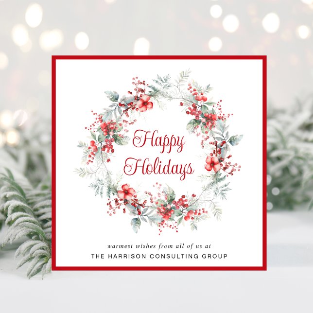 Cartes Pour Fêtes Annuelles Élégant logo d'entreprise QR Code Entreprise Noël (Spread the joy of the season and strengthen business relationships with our elegant holiday card)