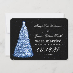 Cartes Pour Fêtes Annuelles Élégant mariage de Noël Elopement bleu