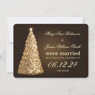 Cartes Pour Fêtes Annuelles Élégant mariage de Noël Elopement or