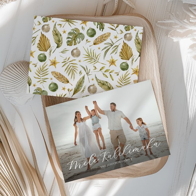 Cartes Pour Fêtes Annuelles Élégant Mele Kalikimaka Photo Tropical Noël (Créateur téléchargé)