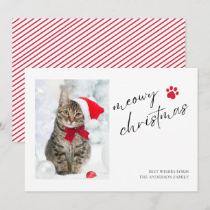 Cartes Pour Fêtes Annuelles Élégant Meowy Christmas Chat Photo Noël
