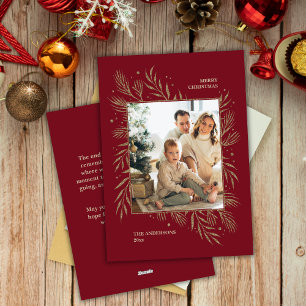 Cartes Pour Fêtes Annuelles Élégant message photo personnalisé de Noël en Bour