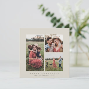 Cartes Pour Fêtes Annuelles Élégant minimal Carré triple photo