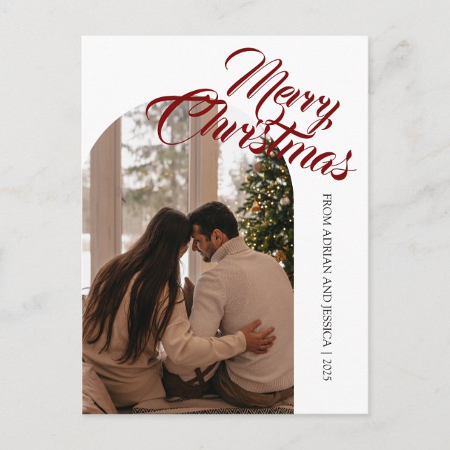 Cartes Pour Fêtes Annuelles Elegant Minimal Christmas | Modern Family 1 Photo (Devant)