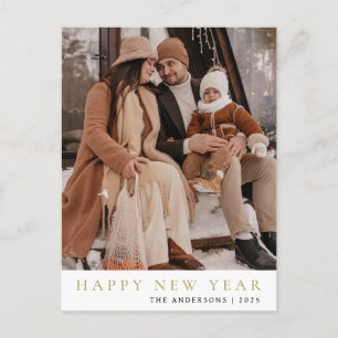 Cartes Pour Fêtes Annuelles Élégant minimal Joyeux Nouvel An Photo de famille