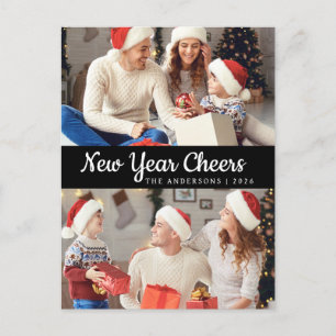 Cartes Pour Fêtes Annuelles Élégant minimal Joyeux Nouvel An Photo de famille