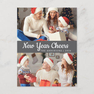 Cartes Pour Fêtes Annuelles Élégant minimal Joyeux Nouvel An Photo de famille