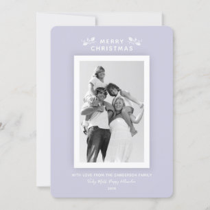 Cartes Pour Fêtes Annuelles Élégant minimal Pastel violet photo de Noël