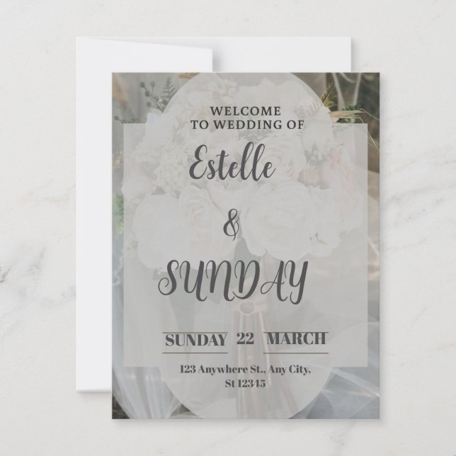 Cartes Pour Fêtes Annuelles Elegant Minimalist Wedding Welcome Sign (Devant)