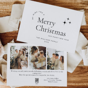 Cartes Pour Fêtes Annuelles Élégant minimaliste 3 photo voeux de Noël
