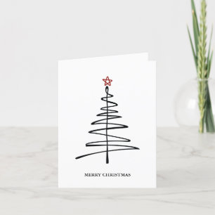Cartes Pour Fêtes Annuelles Élégant minimaliste Arbre simple Joyeux Noël