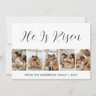 Cartes Pour Fêtes Annuelles Élégant Minimaliste Chrétien Il Est Ressuscité 5 P