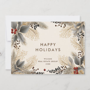 Cartes Pour Fêtes Annuelles Élégant minimaliste entreprise Noël bohème