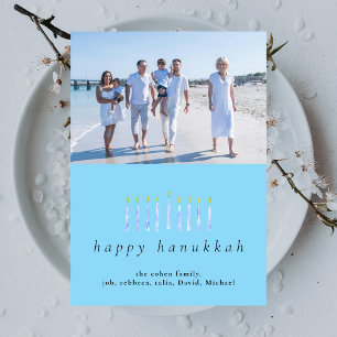 Cartes Pour Fêtes Annuelles Élégant minimaliste Happy Hanoukka Family 1 Photo
