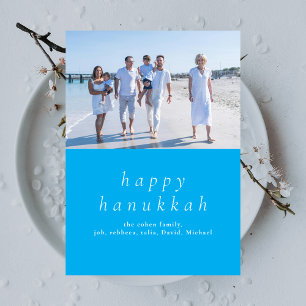 Cartes Pour Fêtes Annuelles Élégant minimaliste Happy Hanoukka Family 1 Photo