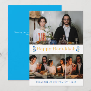 Cartes Pour Fêtes Annuelles Élégant minimaliste Happy Hanoukka Family 4 Photo