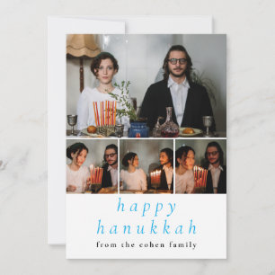 Cartes Pour Fêtes Annuelles Élégant minimaliste Happy Hanoukka Family 4 Photo
