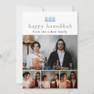 Cartes Pour Fêtes Annuelles Élégant minimaliste Happy Hanoukka Family 4 Photo