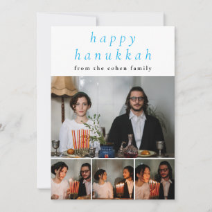 Cartes Pour Fêtes Annuelles Élégant minimaliste Happy Hanoukka Family 4 Photo