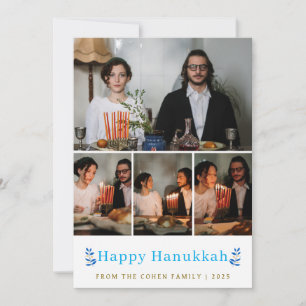 Cartes Pour Fêtes Annuelles Élégant minimaliste Happy Hanoukka Family 4 Photo