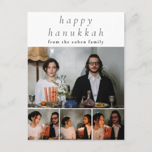Cartes Pour Fêtes Annuelles Élégant minimaliste Happy Hanoukka Family 4 Photo
