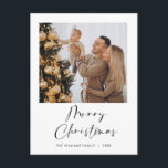 Cartes Pour Fêtes Annuelles Élégant minimaliste Joyeux voeux de Noël<br><div class="desc">Carte postale Boho Joyeux Noël de voeux minimaliste.</div>