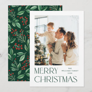 Cartes Pour Fêtes Annuelles Élégant minimaliste Joyeux voeux de Noël Photo