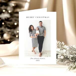 Cartes Pour Fêtes Annuelles Élégant minimaliste Noël 2 Photo Code QR