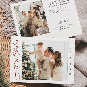 Cartes Pour Fêtes Annuelles Élégant minimaliste Noël Salutation 2 Photo