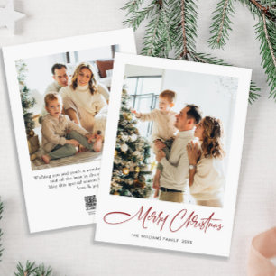 Cartes Pour Fêtes Annuelles Élégant minimaliste Noël Salutation 2 Photo