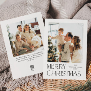 Cartes Pour Fêtes Annuelles Élégant minimaliste Noël Salutation 2 Photo