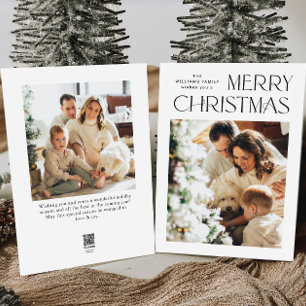 Cartes Pour Fêtes Annuelles Élégant minimaliste Noël Salutation 2 Photo