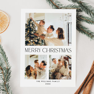 Cartes Pour Fêtes Annuelles Élégant minimaliste Noël Salutation 3 Photo