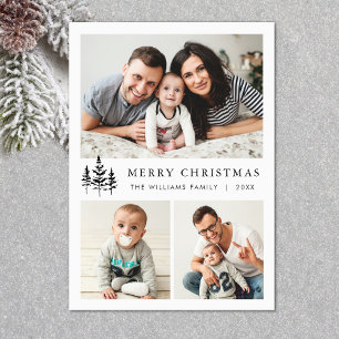 Cartes Pour Fêtes Annuelles Élégant minimaliste Noël Salutation 3 Photo