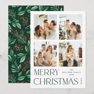 Cartes Pour Fêtes Annuelles Elégant minimaliste Noël Salutation 4 Photo