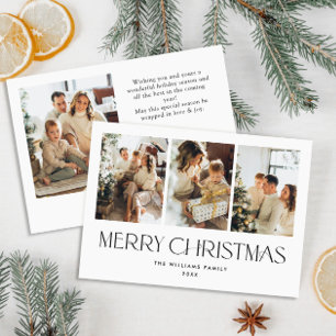 Cartes Pour Fêtes Annuelles Elégant minimaliste Noël Salutation 4 Photo
