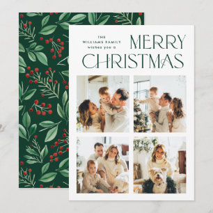 Cartes Pour Fêtes Annuelles Elégant minimaliste Noël Salutation 4 Photo