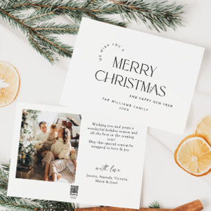 Cartes Pour Fêtes Annuelles Élégant minimaliste photo voeux de Noël