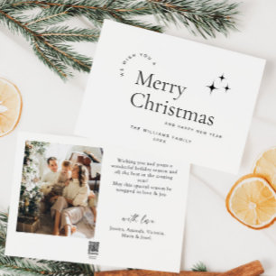 Cartes Pour Fêtes Annuelles Élégant minimaliste photo voeux de Noël
