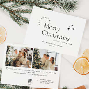 Cartes Pour Fêtes Annuelles Élégant minimaliste photo voeux de Noël