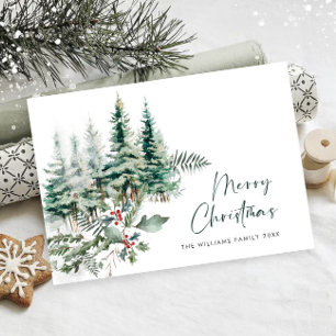 Cartes Pour Fêtes Annuelles Élégant minimaliste Pine de Noël Salutation