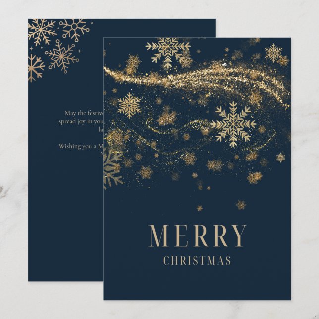 Cartes Pour Fêtes Annuelles Elegant Modern Gold Glitter Chic Christmas (Devant / Derrière)