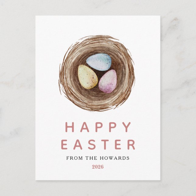Cartes Pour Fêtes Annuelles Elegant Modern Simple Easter Eggs | Happy Easter (Devant)